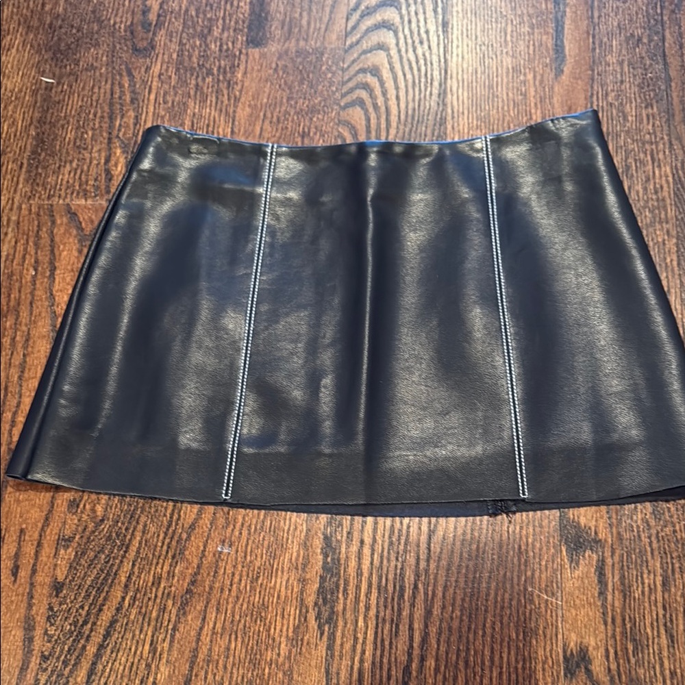 Black Vegan Leather Skirt
